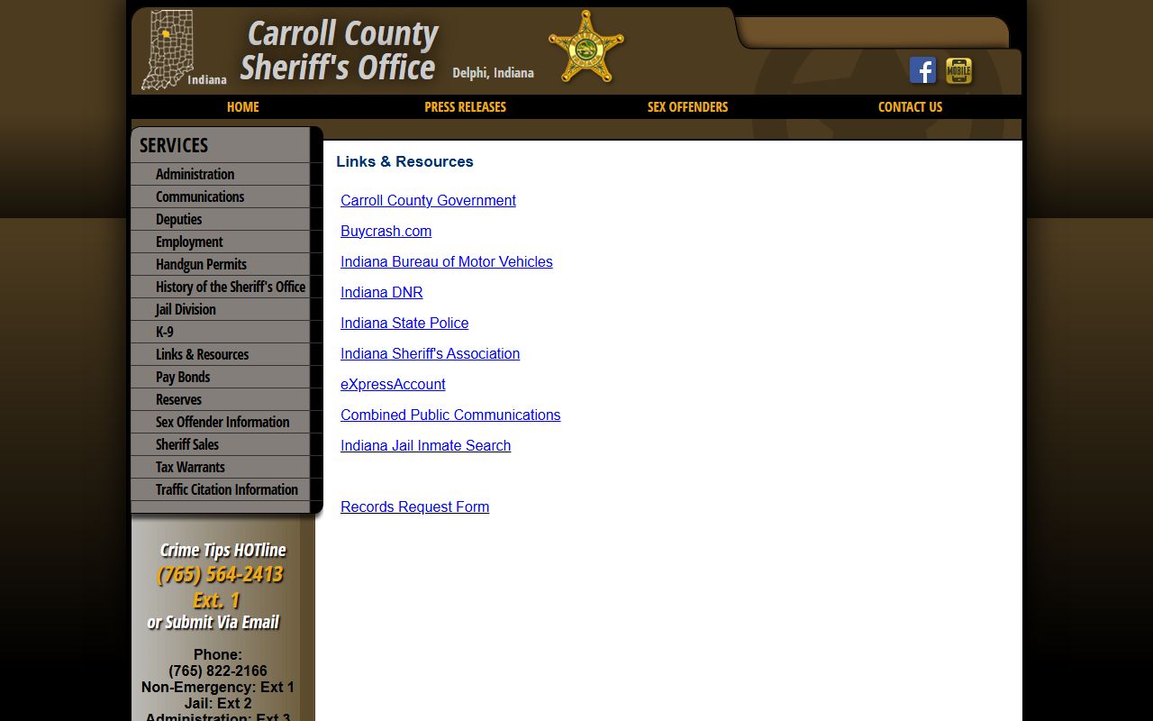Carroll County arrest records sheriff links and records resources