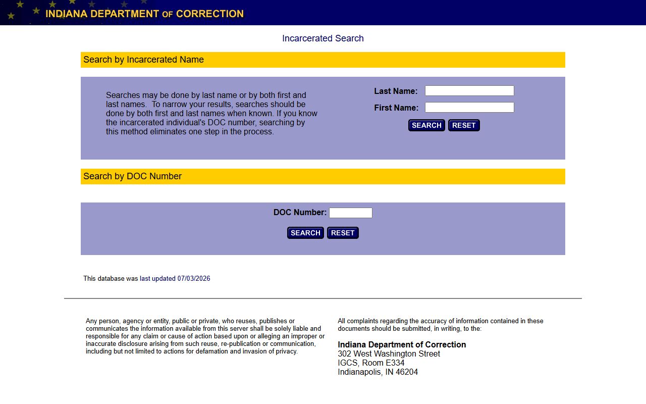 Carroll County arrest records IDOC offender locator