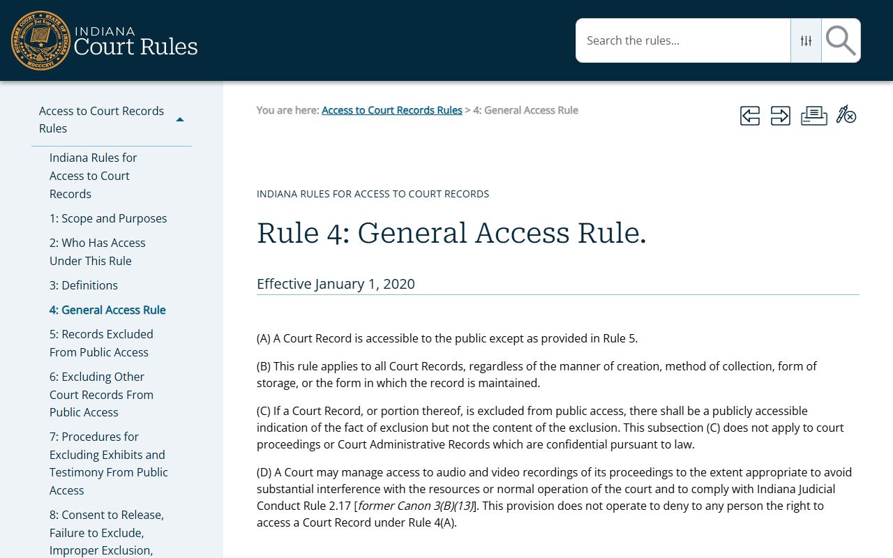 Carroll County court records Access to Court Records Rule 4
