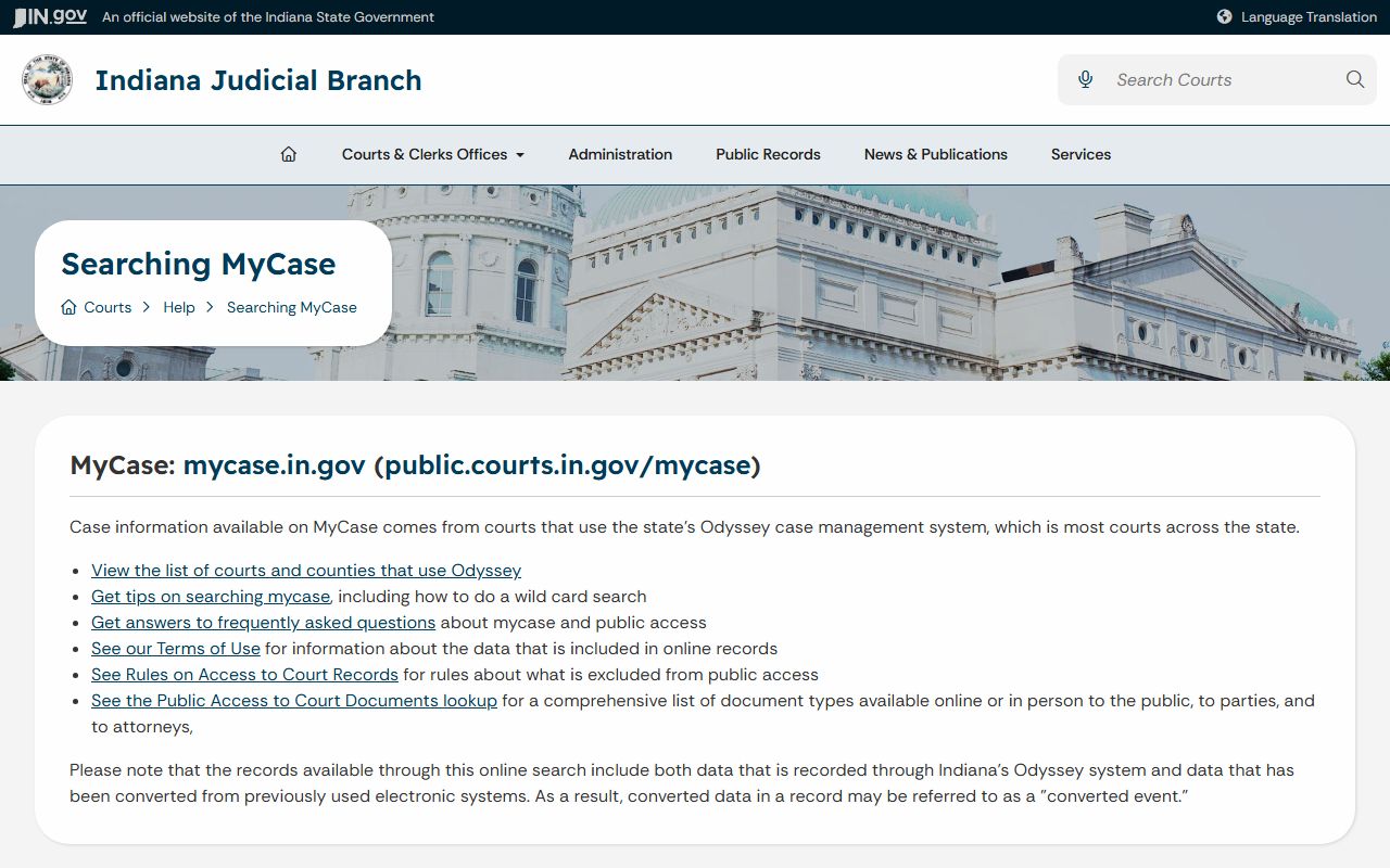 Carroll County court records MyCase help information
