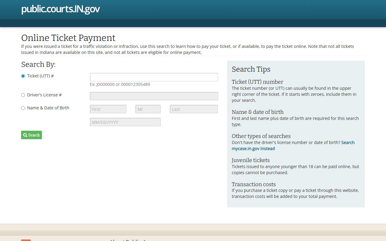 Carroll County court records Indiana payment portal
